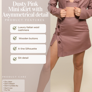 Dusty Pink Mini Skirt With Asymmetrical Detail