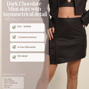 Dark Chocolate Mini Skirt With Asymmetrical Detail